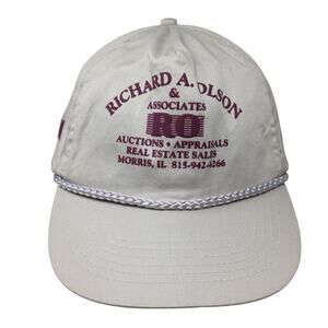 Richard A. Olson Snapback 5 Panel Cap Beige OS Adjustable Rope Four Seasons